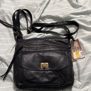 Black Leather Crossbody Bag